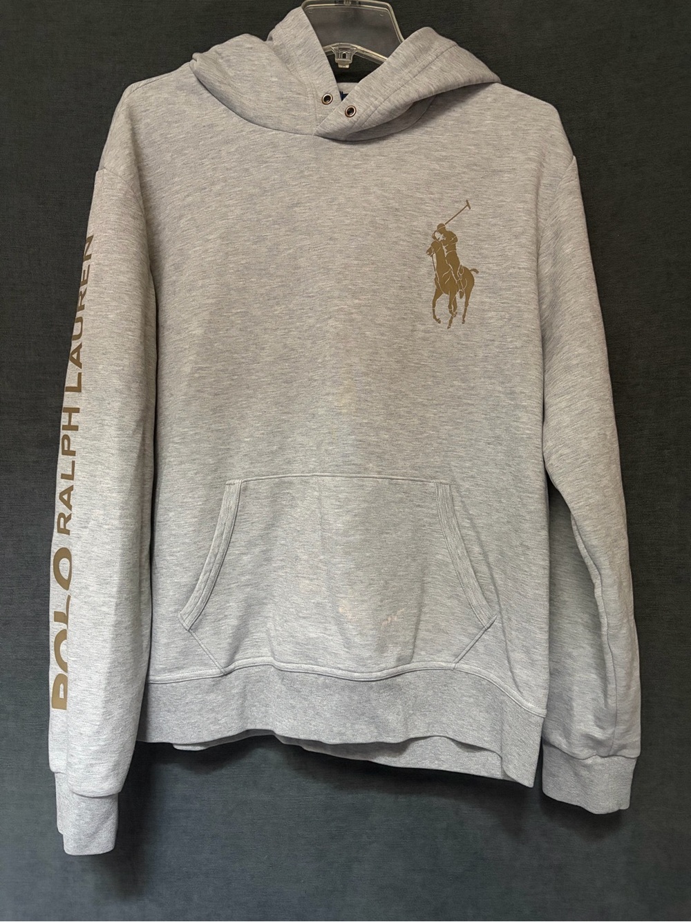 Polo by Ralph Lauren Men's Gray Tracksuit with Gold Logo